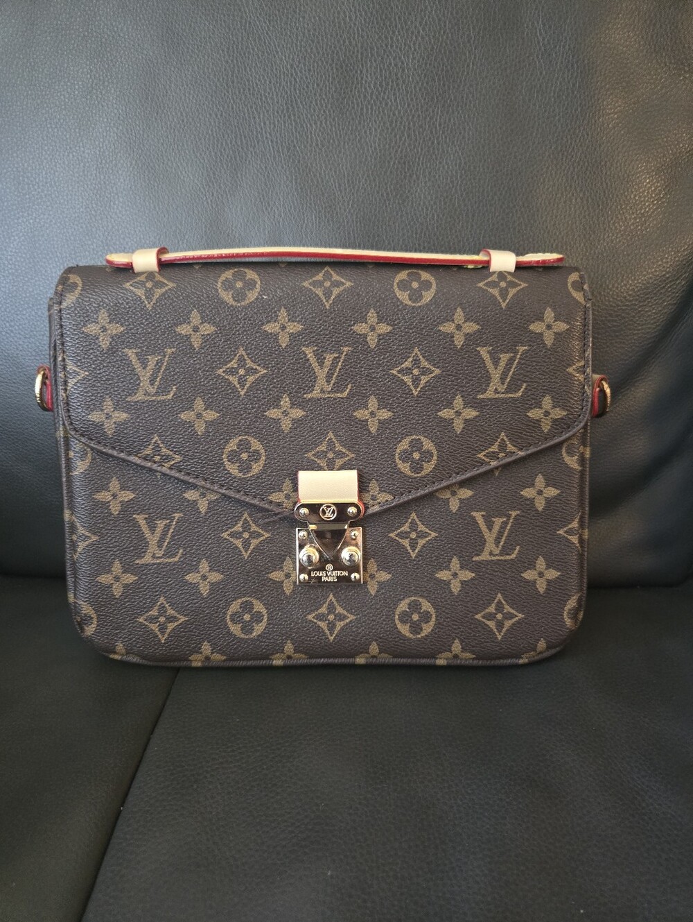 Unbranded Brown Monogram Pushlock Crossbody Bag